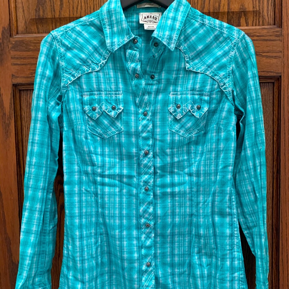 Ariat Teal Western Button Down